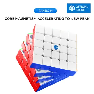 【Official Store】GAN 562 M Magnetic 5x5 Speed Cube with with 160 Magnets Double-Layer Structure Anti-POP Puzzle STEM Toy 3D for Kids Teens Adults Practice Competition Frosted Version