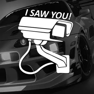 “I SAW YOU!”surveillance camera Stickers，funny stickers for cars trucks motorcycles and laptops！ for your car décor