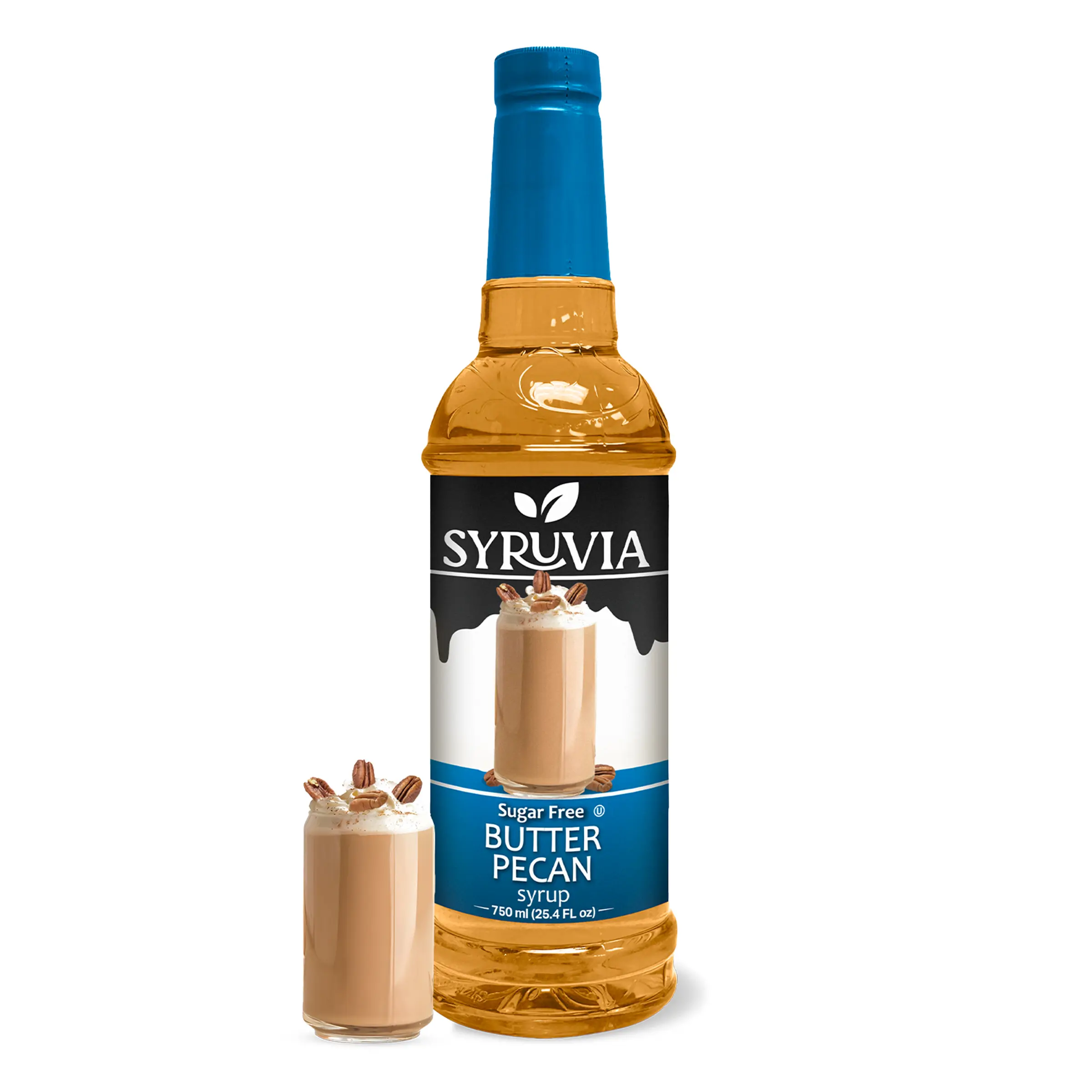Syruvia Sugar-Free Butter Pecan Coffee Syrup - 25.4 fl oz Premium Coffee Flavoring - 0 Calorie, Gluten Free, Ideal for Drinks, Soda, Desserts & More., Syrups & Concentrates, Zero Calorie Syrups & Concentrates