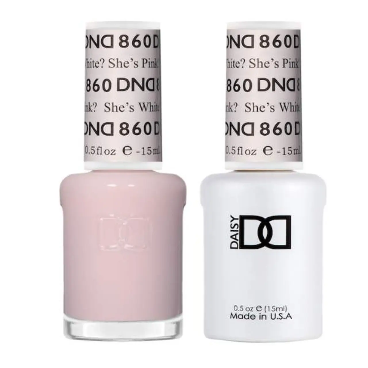 DAISY DND Gel Polish & Lacquer Duo Set, #860 She's White & She's Pink - Flawless, Chip-Free & Long-Wear Manicure for Smooth Nail Art, 0.5 fl oz, Cosmetic, Nail Supplies, Gel Nail Polish