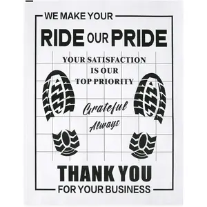 100 count Paper Floor Mats for , Disposable Automotive Floor Mats,   Paper Foot Pad Protectors with Thank You Design for  Detailing & Auto Dealership(20" x 16")