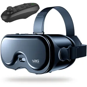 VRG 3D VR Glasses Virtual Reality Headset Goggle Helmet Device Lenses Smart For Cell Phone Mobile Smartphone Viar Realidade Controller game video Viewer Hedset augmented Gogle film gamer joystick Accessories machine movie wearable Set