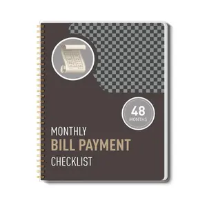 Monthly Budget & Bill Tracking Tracker, 1 Count 4 Years Undated Financial Planner Notebook, Checklist for College Students Office Workers, Bill Organizer Planner, Finance Checklist Organizer