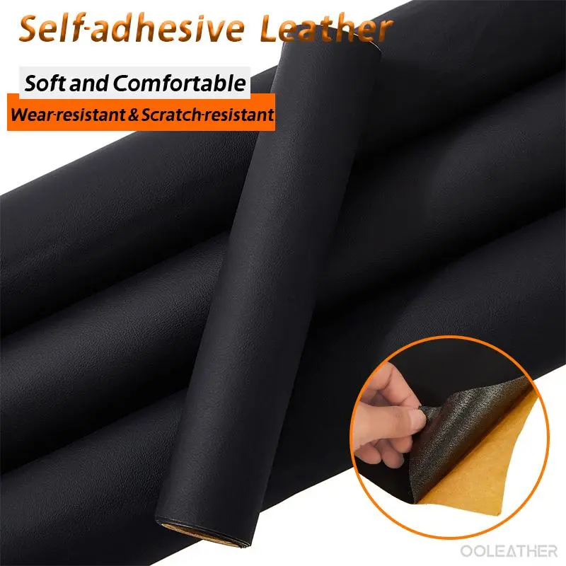 Self-adhesive Faux Leather, PU Leather Waterproof & Scratch-resistant Leather, DIY Leather for Sofa, Car Seats, Bags, Shoes, Motorcycles & Jackets