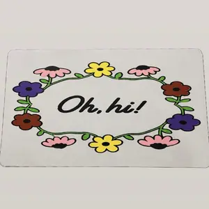 Tay Tay S wift Inspired Doormat with Colorful Floral Design and "Oh hi" Text for Home Decor