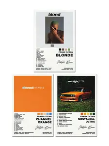 Frank Ocean 3PS Poster Set -Blonde Channel Orange & Nostalgia Ultra Unframed Canvas Posters 8x12in for Music Fans