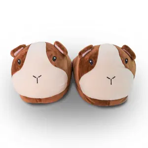 Guinea Pig Plush Slippers - Soft High-Quality Plush Fabric, Snug Fit, Indoor Use, All Seasons, Cute Design for Women, Girl, Walking Shoes -