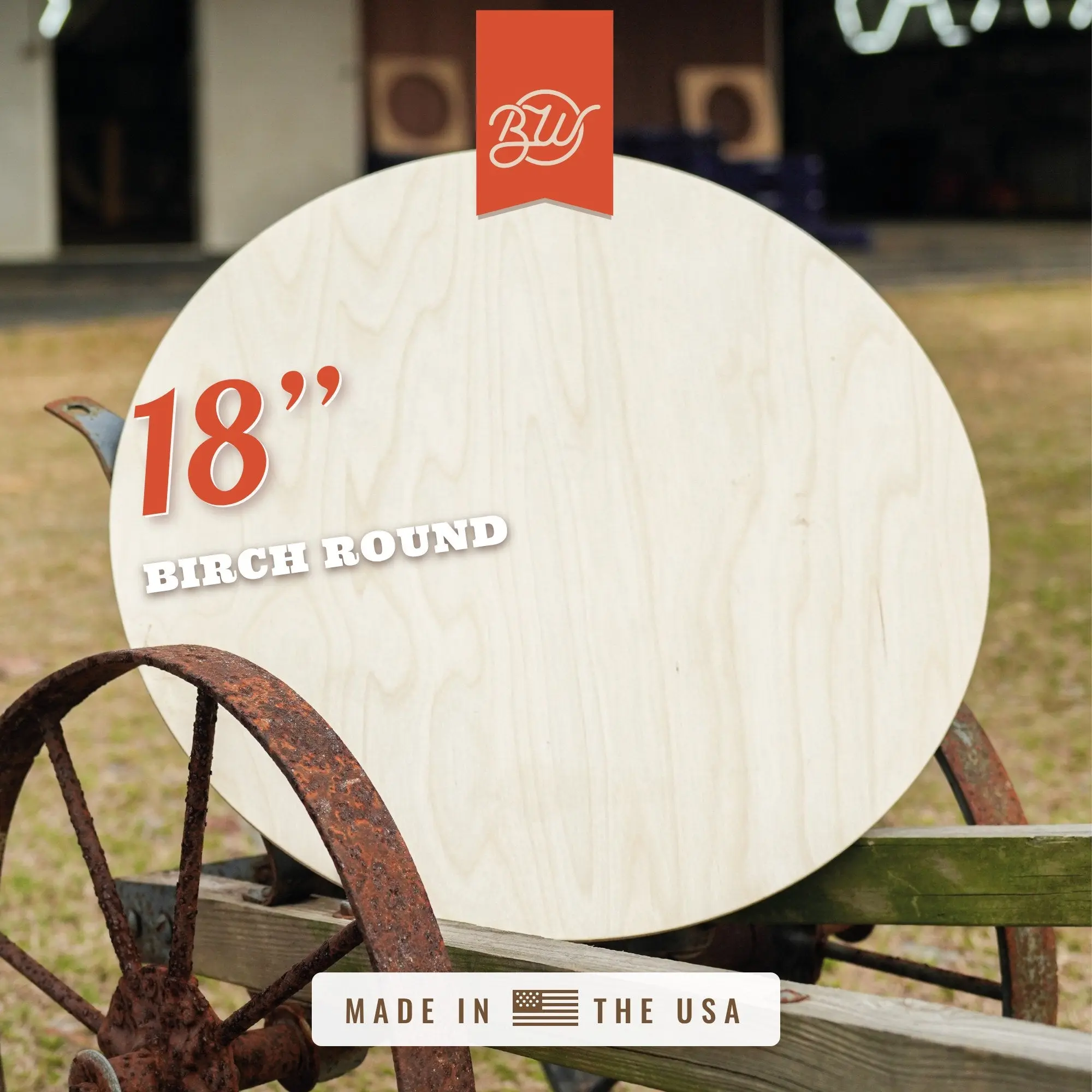 5-Pack · 18” Birch Wood Rounds · 1/2” Thick Premium Plywood · Craft Ready