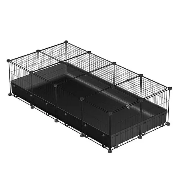 47x24x12in DIY Metal Playpen Cage for Guinea Pigs - 20 Metal Panels, Waterproof Floor Mat, Secure Space for Small Animals
