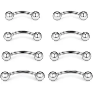 14G Surgical Steel Eyebrow Snake Eye Tongue Navel  Ring  Piercing  8