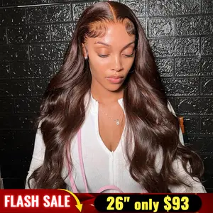 Bling Hair 13x4 13x6 Chocolate Brown Body Wave HD Lace Front Wig Human Hair Brazilian Remy Human Hair Wave And Wavy Lace Frontal Wigs With Drawstring PrePlucked Natural Hairline #TikTokShopBlackFriday
