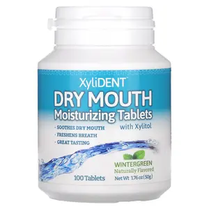 XyliDENT Dry Mouth, Moisturizing Tablets with Xylitol, Wintergreen, 100 Tablets, 1.76 oz (50 g)