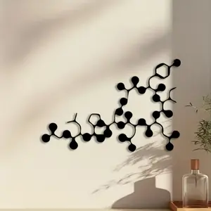 1pc Oxytocin Molecule Metal Wall Art, Oxytocin Molecule Statue Mural, Perfect for Office Wall, Living Room Wall, Lab Wall, Science Decor, Ideal Gift for Scientists, Powder-Coated Metal