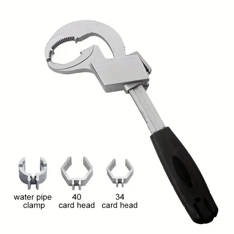 Multifunctional Adjustable Double-ended Wrench Kit, Multipurpose Bathroom Wrench Set, Handheld Repair Tools, Heavy-duty Plumbing Wrench for Tight Spaces, Sink Faucet Installer Tool for Pipe Maintenance and Home Improvement