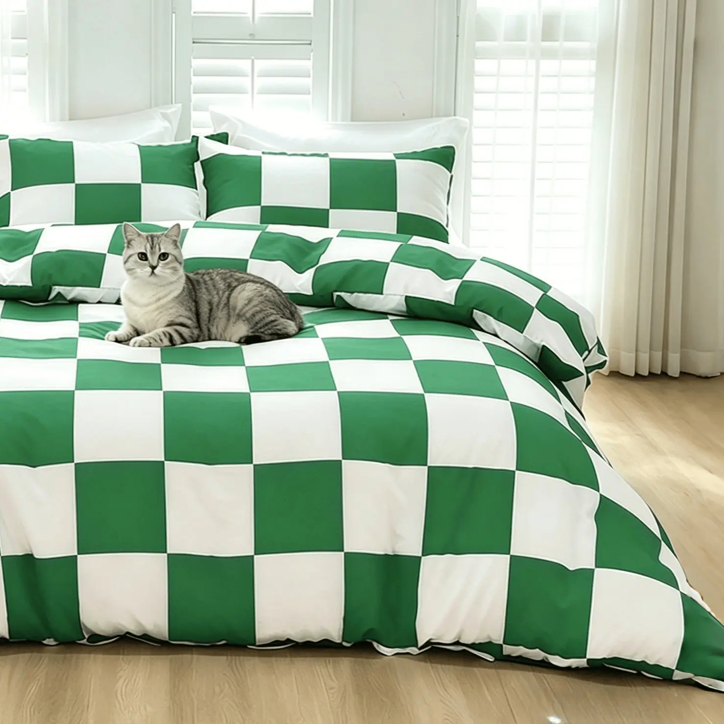 Plaid Print Duvet Cover Set, Includes 1 Duvet + 2 Pillowcases, Modern Design, Soft and Comfortable, Comfy Bedding Sets, Ideal Gift, Modern Bedding Set