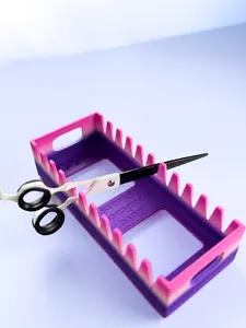 11-Slot Grooming Shear Holder | Non-Slip Scissors Organizer Tray | Gradient Colors