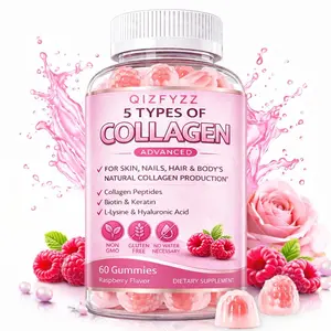 Collagen Peptide Gummies — Multi-Collagen Complex supporting hair, skin, and nail health; specially formulated with 2500mg Keratin, 5000mcg Biotin, Hyaluronic Acid, Vitamin C, and Zinc. 60 Count.