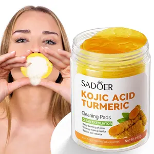 Turmeric Kojic Acid Exfoliate Cleansing Pads for Sensitive Skin, acne and dark spots