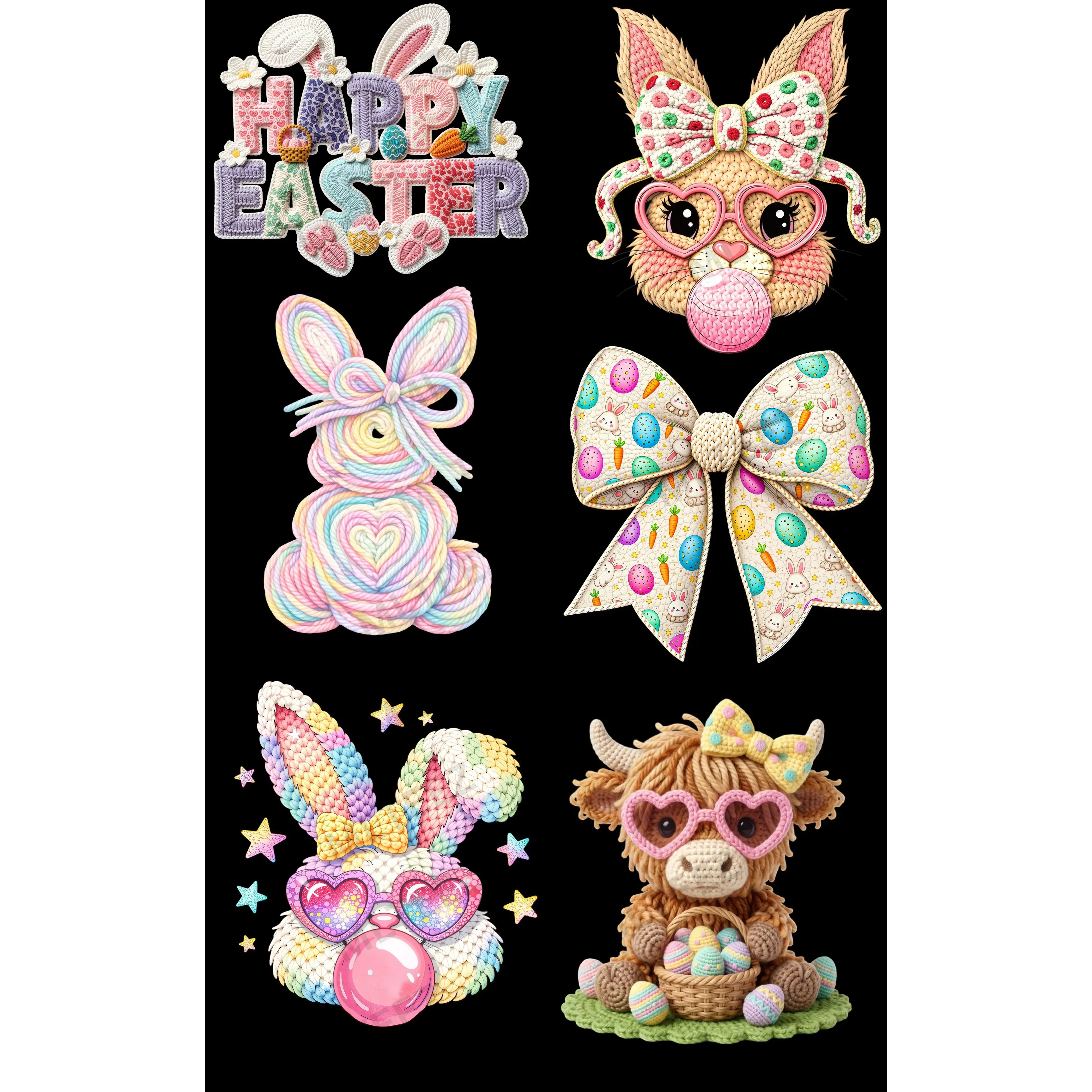 HAPPY EASTER (2) PREMADE GANGSHEET - 22X36 DTF TRANSFERS - DIRECT TO FILM