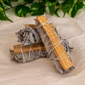 Down To Earth White Sage W Palo Santo Smudge Stick 4 Inch Ethically Sourced for Reclaiming and Uplifting Spaces