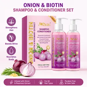 AKban Onion Rosemary Biotin Shampoo & Conditioner Set - Paraben-Free Cleanser with Cleansing, Nourishing, Strengthening, Moisturizing, Growth & Repair Benefits, Fragranced for All Hair Types