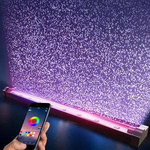 Smart App-Controlled LED Aquarium Light 16 Million Colors 12 Dynamic Effects Submersible Fish Tank Light with Nano Air Bubble for Aquarium Decor Accessories 9.3''