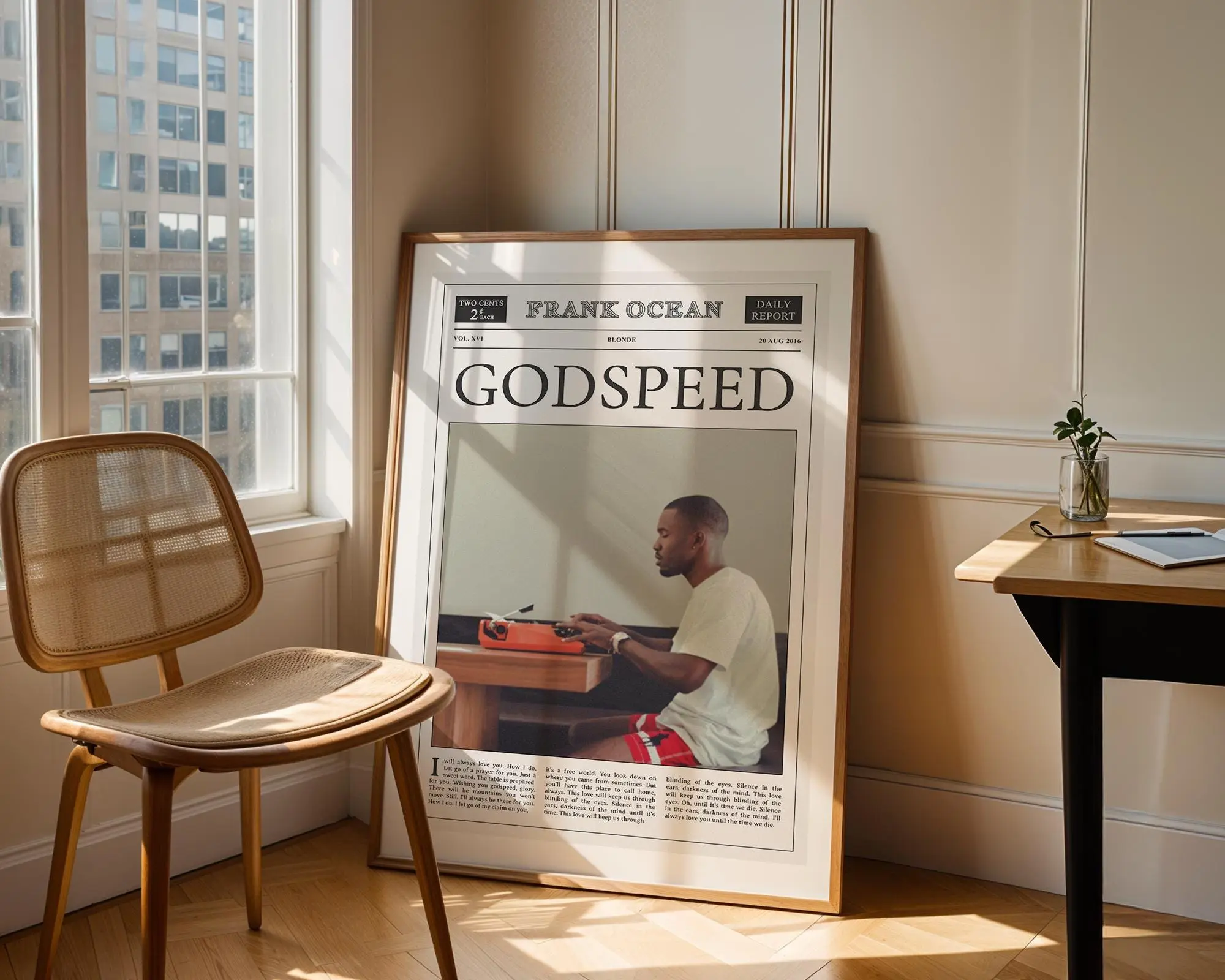Godspeed, Blonde | Retro, Rap RnB Hip Hop Music Album Cover, Product without frame