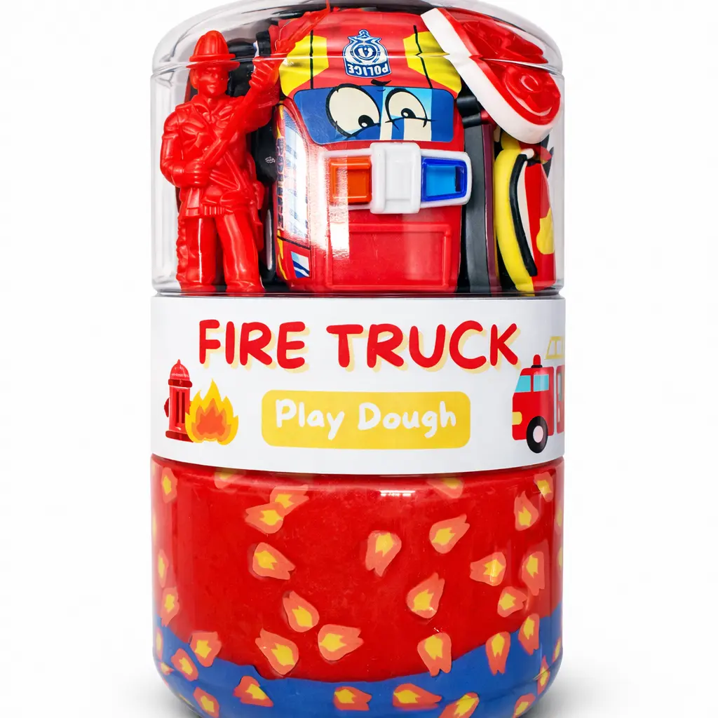 (W) Fire Truck Dough Jar