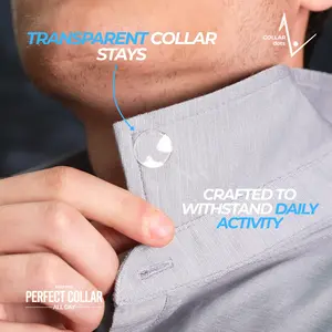 Transparent Collar Dots 1 Pack Of 48 Unisex Invisible Adhesive Stays Fix Floppy Collars In Seconds No Pockets Sewing Or Metal Needed Move With You For Sharp Professional Look