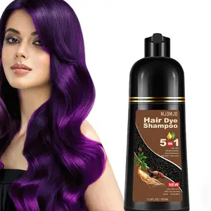 Purple Hair Dye Shampoo - Natural Herbal Color for Gorgeous Colored and Gray Hair, For Women & Men, Salon Coverage, 17.6 Fl Oz，Easy to use，Haircare Dyeshampoo Conditioner