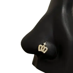 Crown Royal Nose Stud - Surgical Steel 20 Gauge L-Shape Hypoallergenic Body Piercing Jewelry