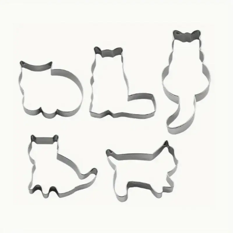 Cute Cat Shaped Cookie Cutter, Stainless Steel Cookie Cutter, Dessert Mold, Cake and Chocolate Mold, Cookie Molds, Suitable for Home Kitchen, Restaurant, Party, Cookie Cutters Home