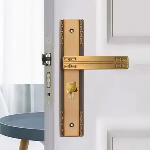 Metal Door Lock Set with 3 Keys, Suitable for Bedroom, Room, Study, Includes Lock Body or 2 Handles, Secure Indoor Door Lock, Door Handles Interior, Door Levers