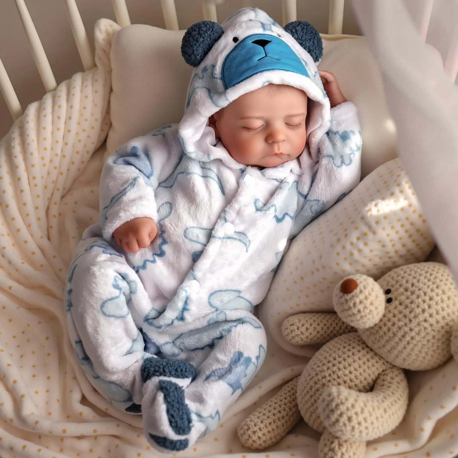 BABESIDE Reborn Baby Dolls Boy, 20 Inch Lifelike Newborn Real Life Poseable Realistic Doll for Boy Soft Vinyl and Cloth Body Baby Dolls with Clothes and Toy Gift for Kids Age 3+