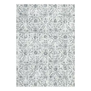 Washable Area Rug – 100% Polyester, Soft Soft Fleece, Non-Slip TPR Backing, Collapsible, Durable Carpet for Living Room, Bedroom – Damascus Collection, Light Green Dream Design