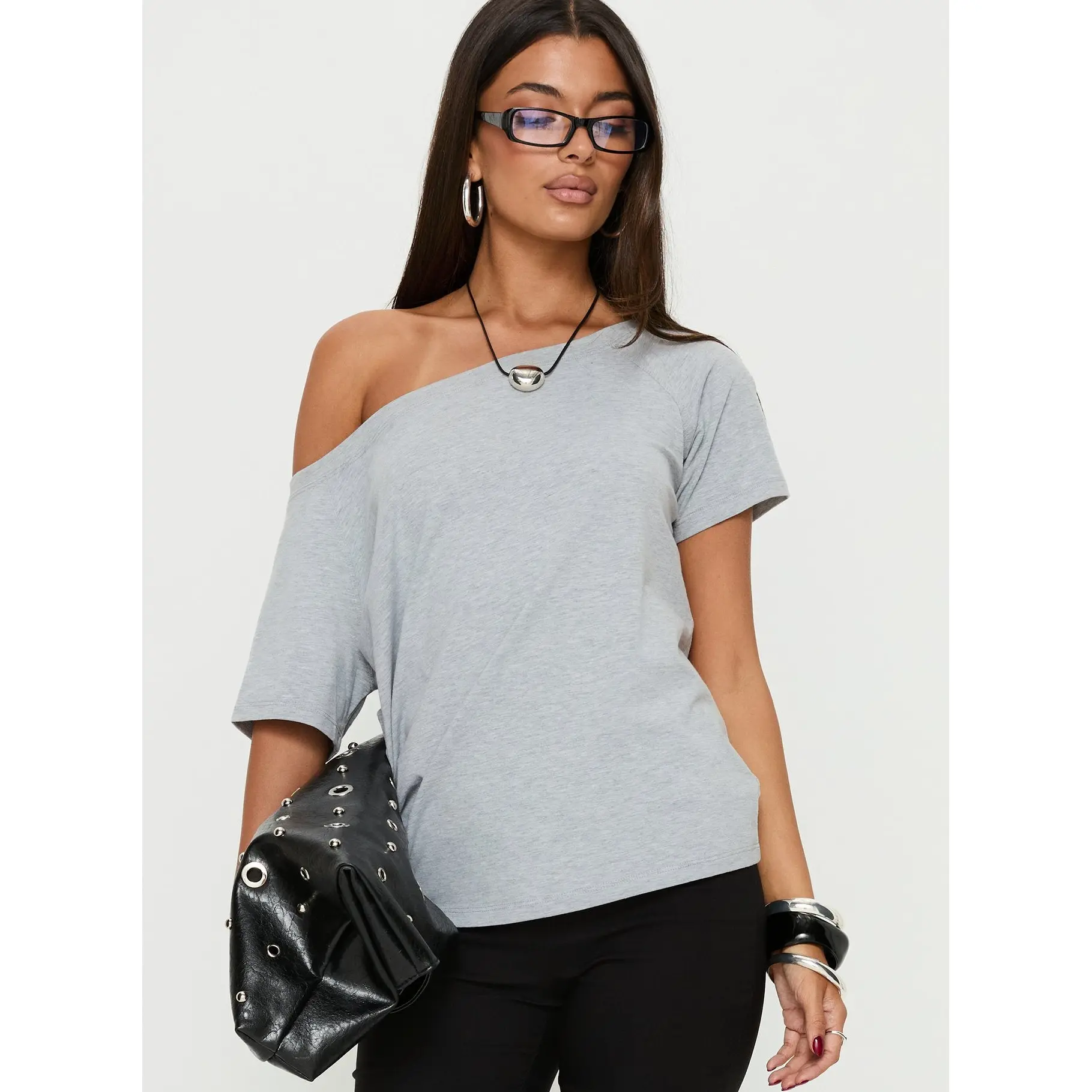 Icon Baby Off Shoulder Top Grey