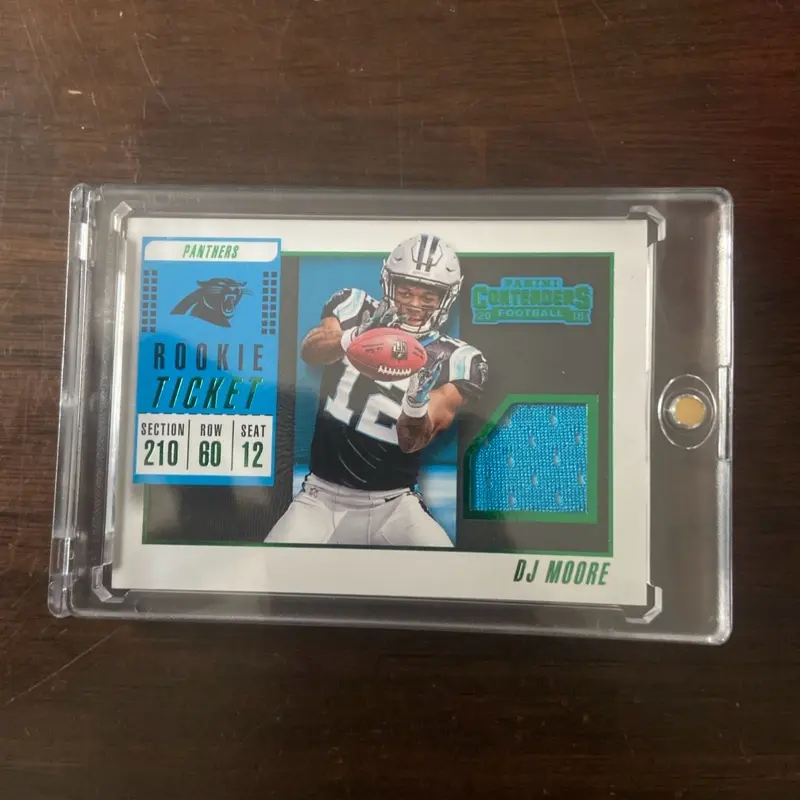 DJ MOORE 2018 PANINI CONTENDERS GREEN PARALLEL ROOKIE TICKET JERSEY RELIC RC