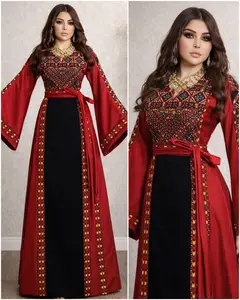 Thobe Almnajel, Satin Embroidered Tatreez with stones