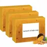 3PCS Lemon Turmeric Kojic Acid Cleansing Soap Bars - Natural Extract Body Care Soap, Facial & Body Cleanser, Acne Clearing Treatment, Skin Repair, Radiant Skin Support (Back to School)