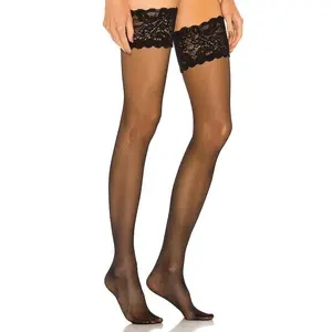 Wolford Satin Touch 20 Stay-Up Stockings in Black