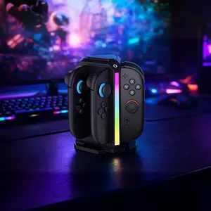 Nintendo Switch 2 Joy Con Charging Dock, 4 Controller Charging Station with RGB Light, Type-C Charger Stand for Switch Joycon Controllers Accessories cool