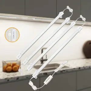 1pc/2pcs/3pcs/4pcs Set of Super Bright Cold White LED Under Cabinet Task Lighting, Indoor Lighting, Interconnectable Fixtures, No Adapter (5V/2A), Dimmable LED Strip Light for Kitchen Cabinets, Pantry Shelves, Work Desks, Unique Decor, Country Homes