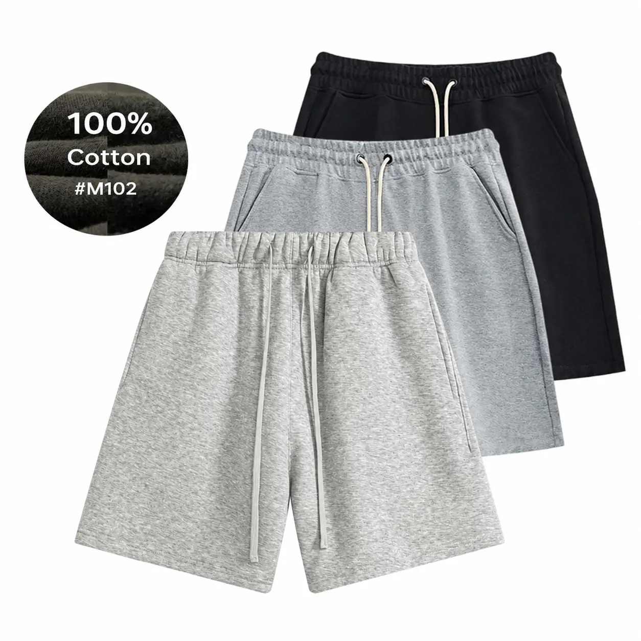 EVELLYHOOTD Baggy Shorts | M102 Baggy Sweatshorts 100% Cotton | M105 Baggy Fleece Sweat Shorts | M106 Cotton Tree Camo Shorts | Summervibes Streetwear Casual | Chill Fit
