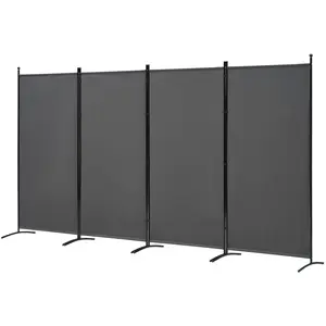 AHB 4 Panel Room Divider Folding Privacy Screen, Freestanding Fabric Partition Portable Room Partition Wall Dividers for Home Office Room Restaurant, 136" W X 72" H