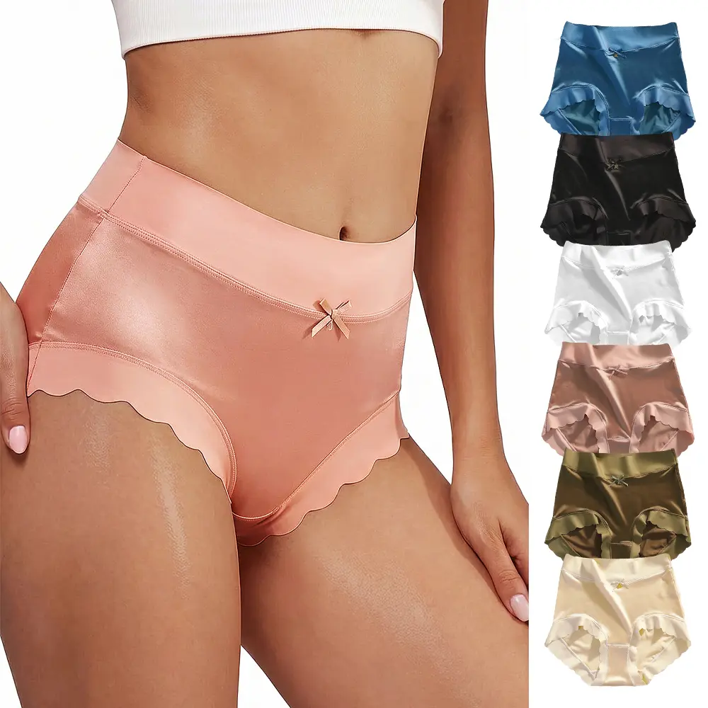 Mid Waist BreathableComfortable Soft Briefs, Elastic Hip LiftingBriefs, Fit Everyday Wear Elegant & Stylish DesignWomen's Briefs,M-XXL innersy woman breathable seamless panty solid color waist brief Plus Size -Waisted Cotton Underwear high