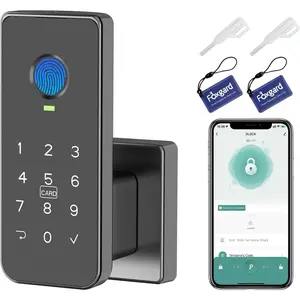 Fingerprint Door Lock – 5-in-1 Biometric Smart Lock with Keypad, App Control, Key, Auto-Lock, Electronic Deadlock – Keyless Entry for Bedroom, Office, Indoor Use – Includes 2 IC Cards