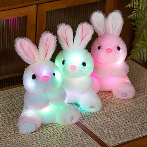 25cm/9.84in Led Rabbit Plush Toys, 1 Count Glow in The Dark Rabbit Plushies Lighting Up Stuffed Animal Dolls Rabbit Led Plushies, Birthday Gift, Gift for Her, Girl's Gift, Gifts for Kids, Soft Stuffed Animal