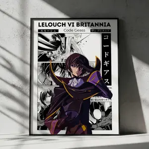 Code Geass Lelouch Vi Britannia Anime Poster, Manga Wall Artwork Prints, Home Decor Gift (Unframed)