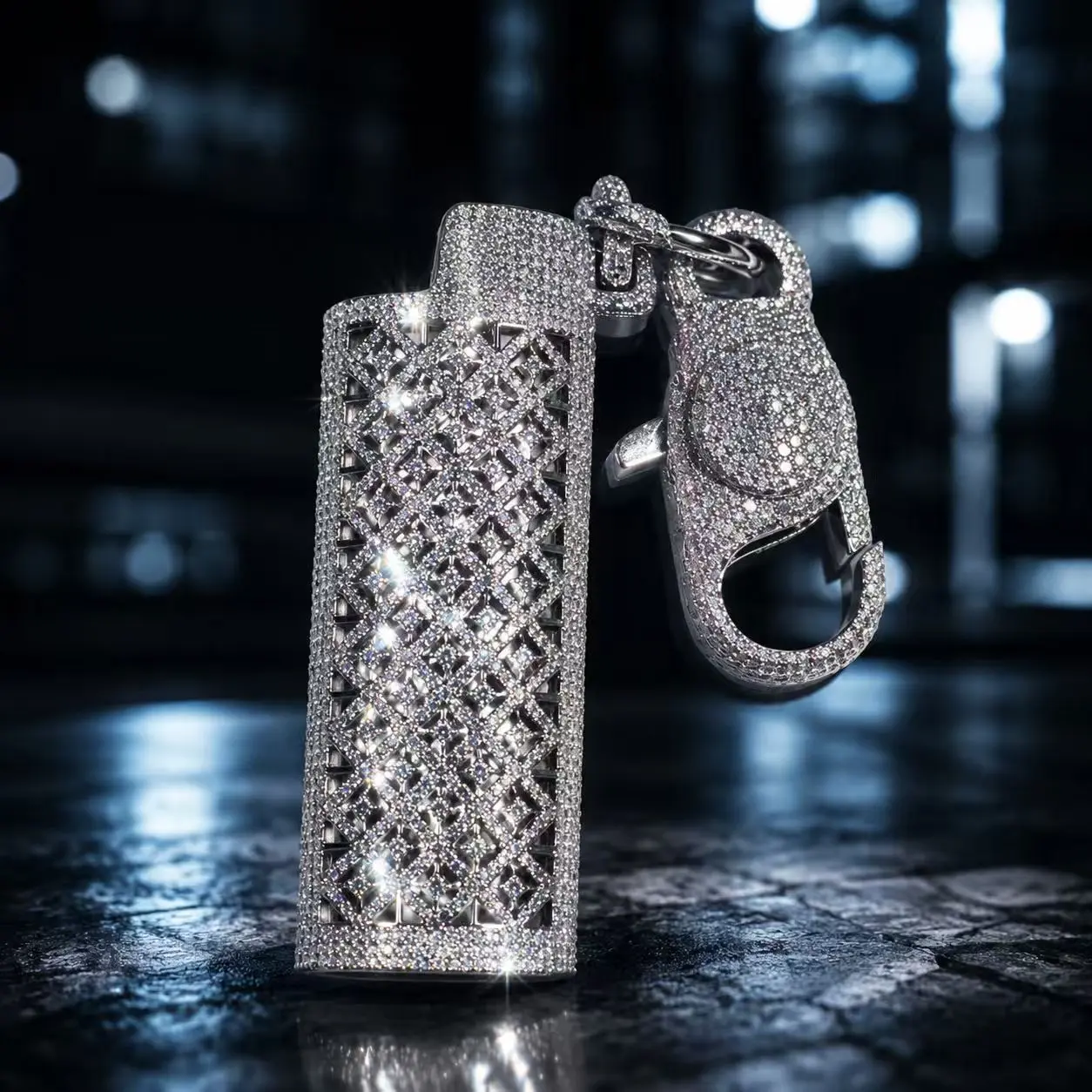 Men’s Iced Out Moissanite Pendant - 5444 Male Jewelry with Metal Coating, Iced Out Look, Pendant Shape for Casual Wear, Streetwear Hip Hop Fashion Accessories