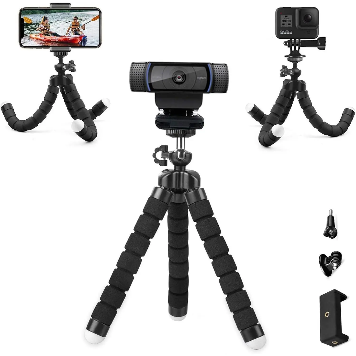Flexible Webcam Stand and Cell Phone Tripod with Holder for  and Nexigo Webcam,  Camera and More.